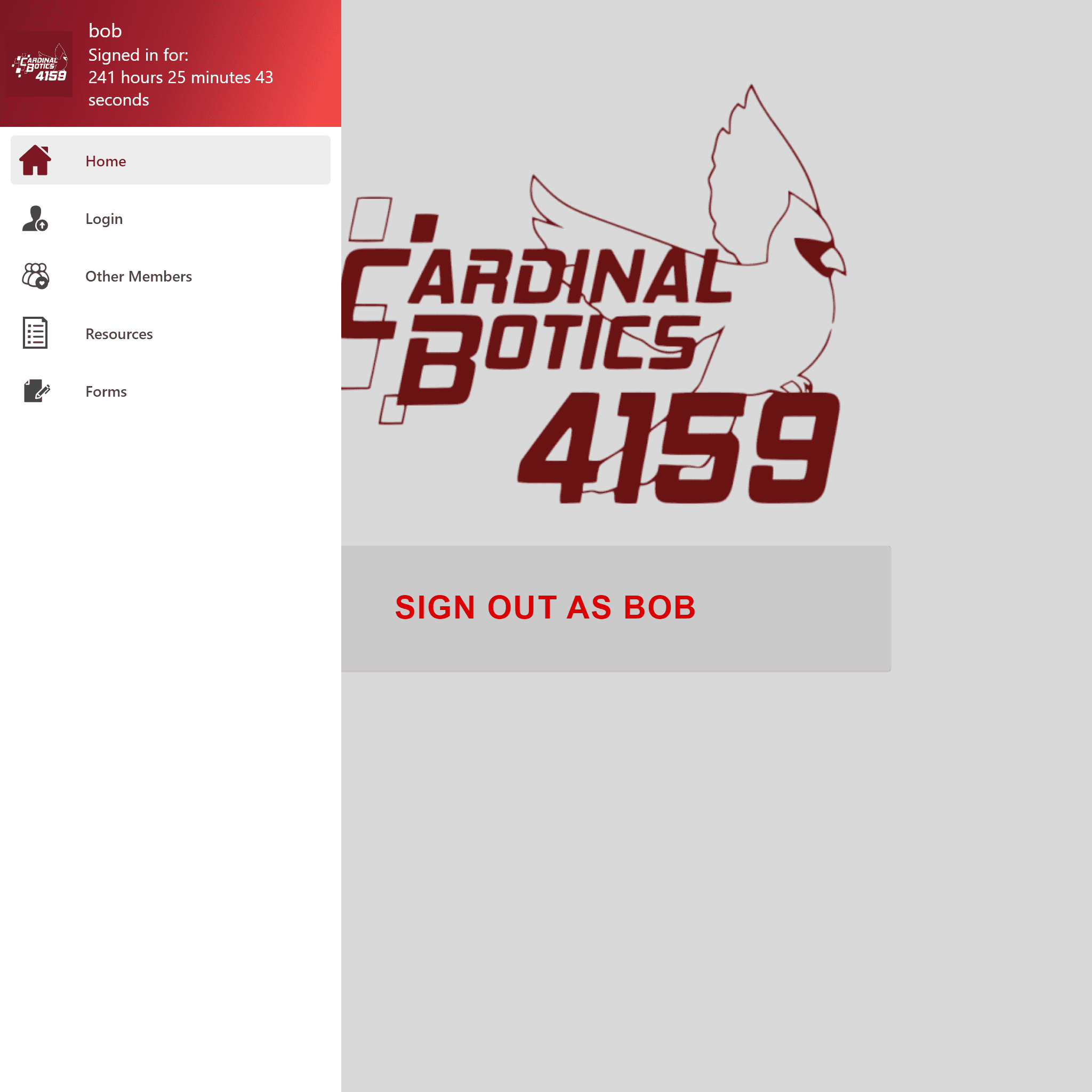 CardinalHours App Demo Image