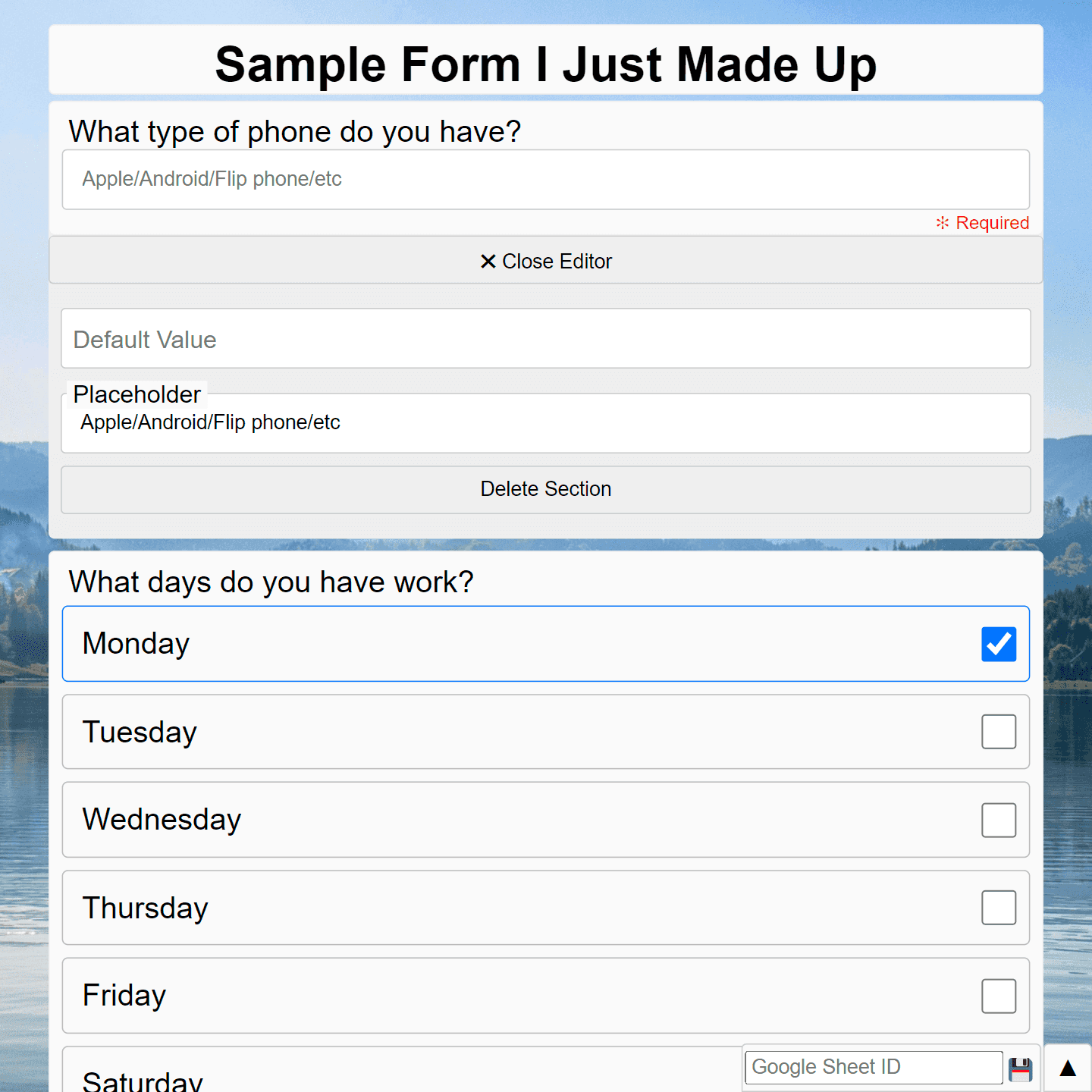 Custom Form Maker Demo Image